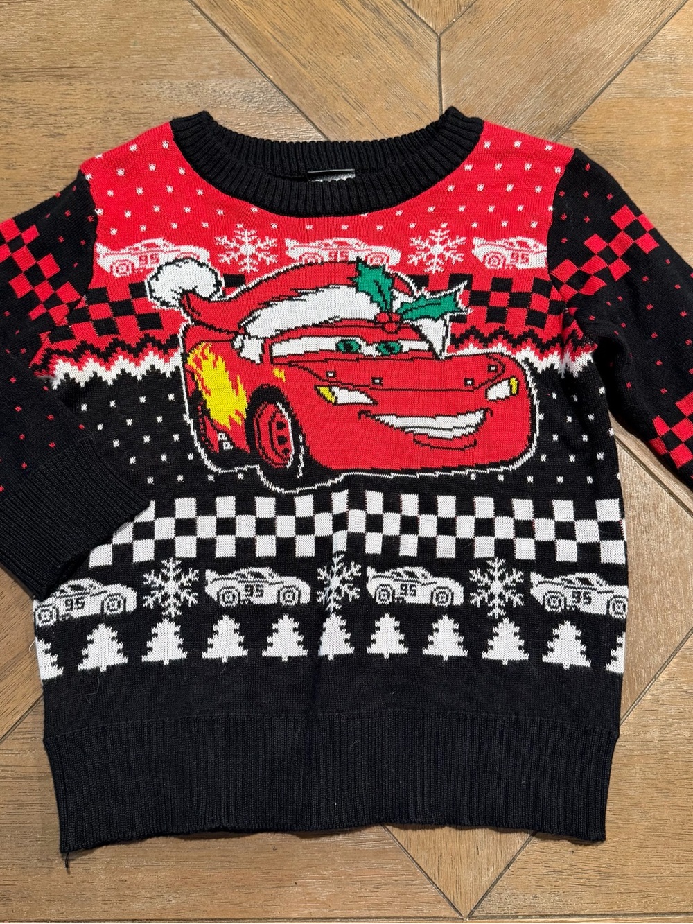 Disney Pixar Cars Lightning McQueen holiday sweater size 3T
